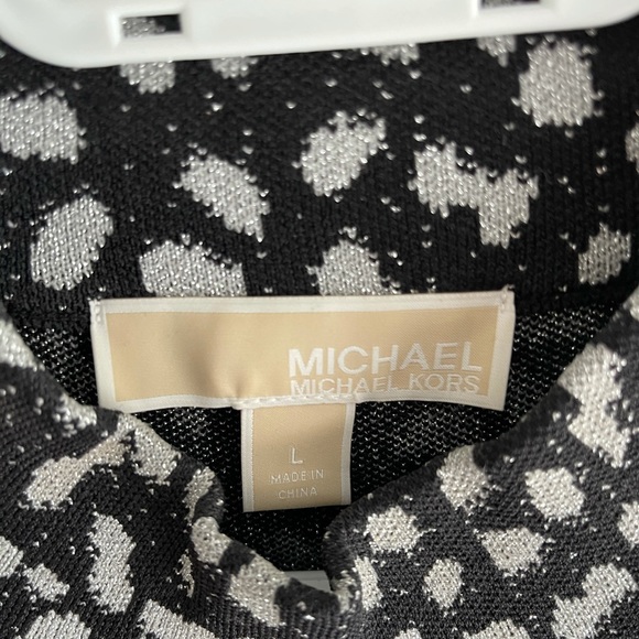 Michael Kors Metallic Cheetah Print Bell Sleeve Bodycon Dress - Picture 6 of 7